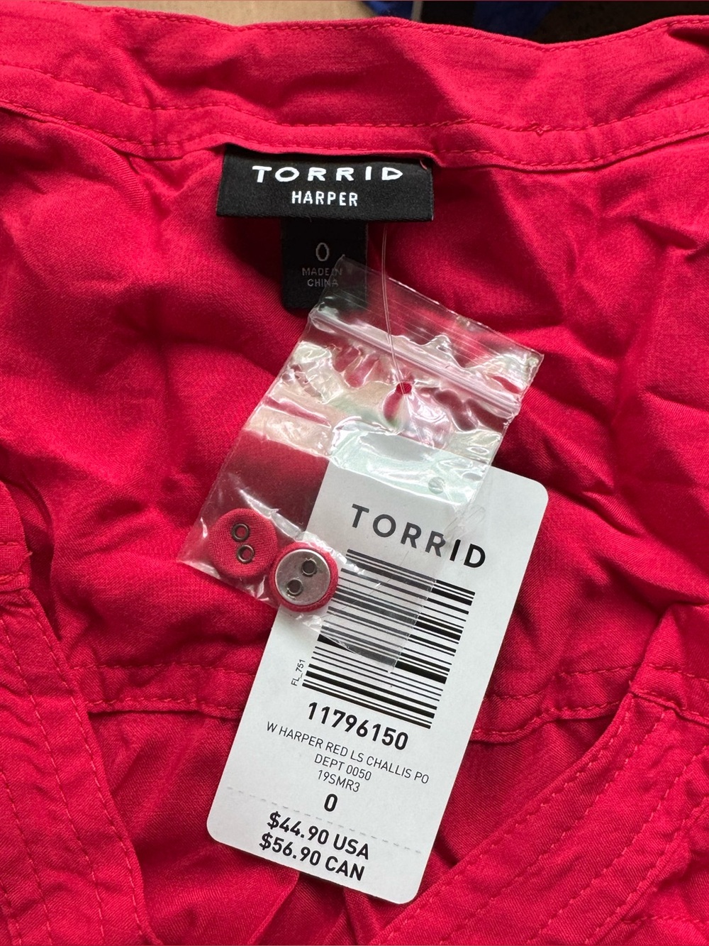 NEW Torrid Harper blouse Red 🌶️ Sz L 12 0
